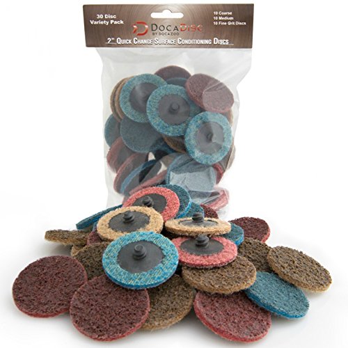 Product Cover DocaDisc 30PC - 2 inch Roloc Sanding Disc Mixed Pack // Surface Conditioning Discs // Roloc Disc/Air Grinder Disc for Surface prep, Paint Stripping, Grinding & Finishing (Course/Medium/Fine)