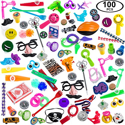 Product Cover Carnival Prizes Toys Assortment for Prizes - Party Favors for Kids - 100 PC Toy School Rewards by Tigerdoe