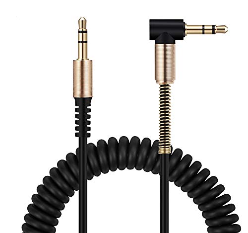 Product Cover Coiled Stereo Audio Cable 3.5mm Male to Male Stereo (5ft/1.5m) DFrhythm Universal Aux Cord Auxiliary/Aux Cable for Car Smartphone Tablets Headset PC Laptop Speaker MP3 Players