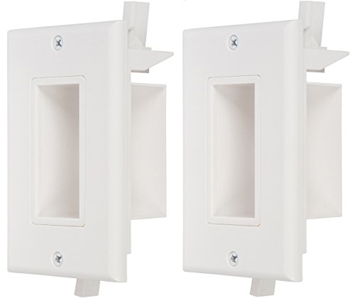 Product Cover Buyer's Point Recessed Low Voltage Cable Wall Plate, Easy to Mount Outlet to Hide & Pass Tech Wires Through for HDMI, TV, Video, Audio, Network, Speaker Wires, Cord Concealer Cover Hider (2 Pack)