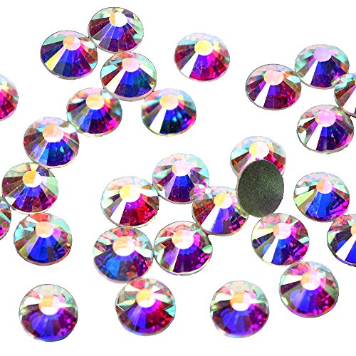 Product Cover 144pcs/lot SS40(8mm) AB Color Flat Back Brilliant Round Rhinestones Glass Stones Glitter Gems (SS40, AB Color)