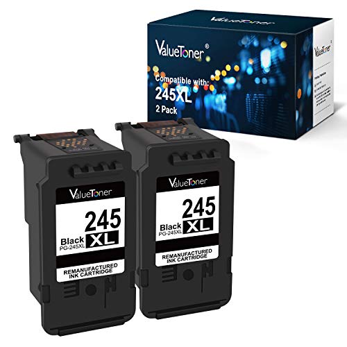 Product Cover Valuetoner Remanufactured Ink Cartridge Replacement for Canon 245XL PG-245XL PG245XL PG-243 for PIXMA MX492 TR4520 MX490 MG3022 MG2522 MG2920 MG2420 MG2520 MG2922 MG2924 MG3029 iP2820 (Black, 2 Pack)