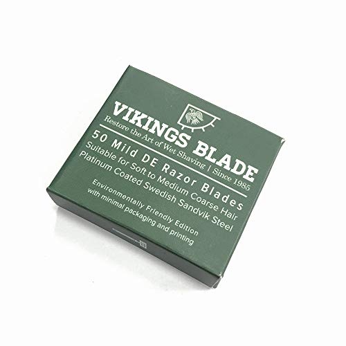 Product Cover VIKINGS BLADE Swedish Steel Replacement Razor Blades, 50 Pack (9 to 12 months supply), Mild & Safe