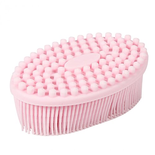 Product Cover 100% Silicone Bath & Shower Loofah Brush For Face & Body Gentel Scrub Skin Exfoliation-Skin Health Beauty Care-Cellulite Treatment-Massaging Brush Long Bristle
