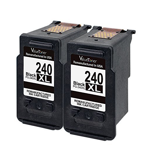 Product Cover Valuetoner Remanufactured Ink Cartridge Replacement for Canon PG-240XL 240 XL to use with Pixma MG3620 MX532 MG2120 MG2220 MG3120 MG3122 MG3220 MG3222 MX432 MG3520 MX452 MX512 High Yield (2 Black)