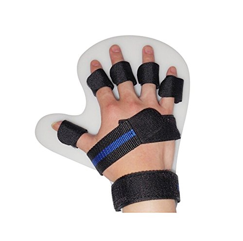 Product Cover Lolicute Finger Training Device，Finger Orthotics Fingerboard Stroke Hemiplegia Finger Orthotics Points for Stroke/hemiplegia/Traumatic Brain Injury （Black,Right Hand）