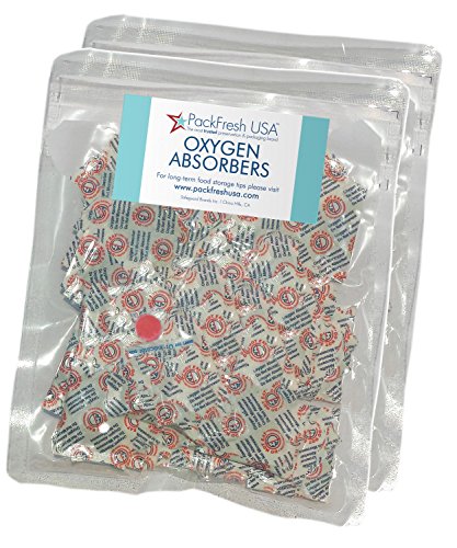Product Cover PackFreshUSA Oxygen Absorber Packets - 100cc (200 Pack) with PackFreshUSA LTFS Guide