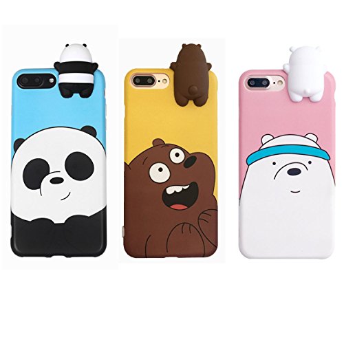 Product Cover Aikeduo for 3D Cartoon Animals Cute We Bare Bears Soft Silicone Case Cover Skin 3pcs Sell for iPhone6/6s/6plus/6s Plus iPhone7 /7plus case (iphone6/6s)