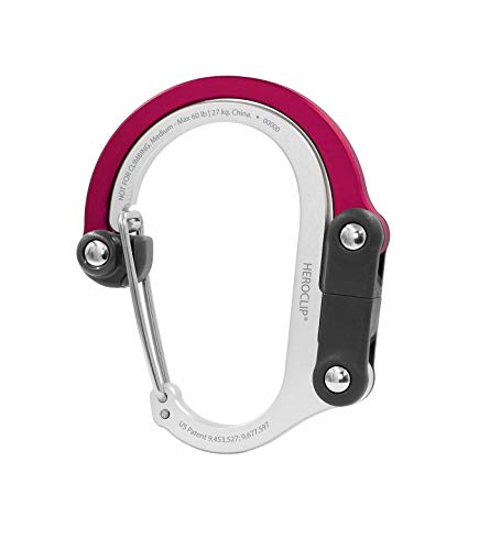 Product Cover Heroclip Carabiner Hanger with Rotating Folding Hook - Strong Clip for Camping, Travel; Adventure Tool; Sports Accessory; Organizing Gadget; Baby Gear