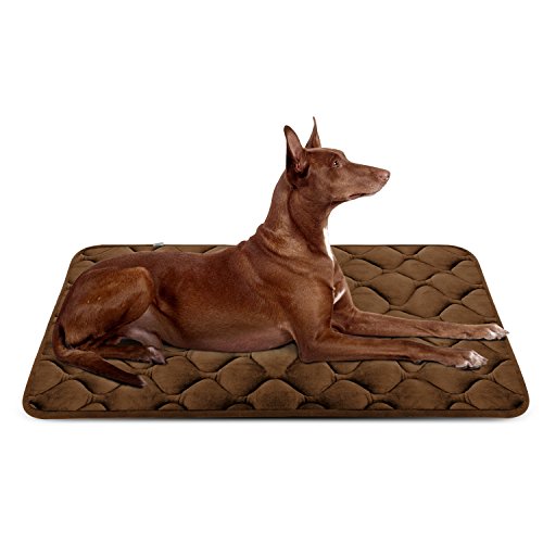 Product Cover Hero Dog Large Dog Bed Mat 42 Inch Crate Pad Anti Slip Mattress Washable for Pets Sleeping (Coffee L)