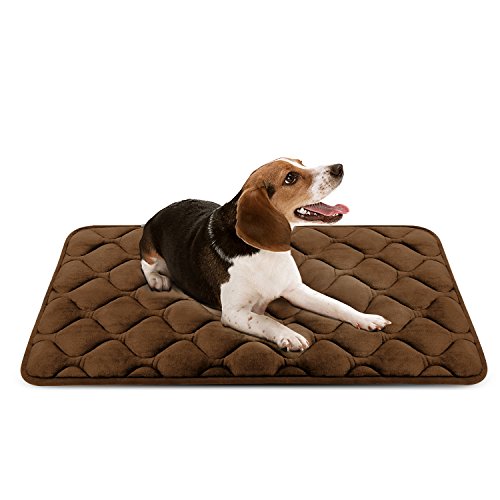 Product Cover Hero Dog Medium Dog Bed Mat 36 Inch Crate Pad Anti Slip Mattress Washable for Pets Sleeping (Coffee M)