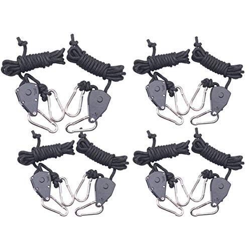 Product Cover 4-Pairs Zazzy 1/8 Inch Heavy Duty Adjustable Grow Light Rope Clip Hanger Rope Hanger