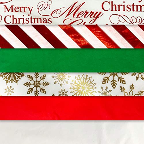 Product Cover Christmas Designs Tissue Paper on Kraft Paper (Christmas Tissue Paper with Foil Accents, 102 Sheet Pack)