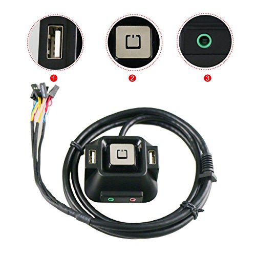 Product Cover RilexAwhile Reset HDD Button Switch + Dual USB Ports + Power Button + Audio Ports for Desktop Computer Case