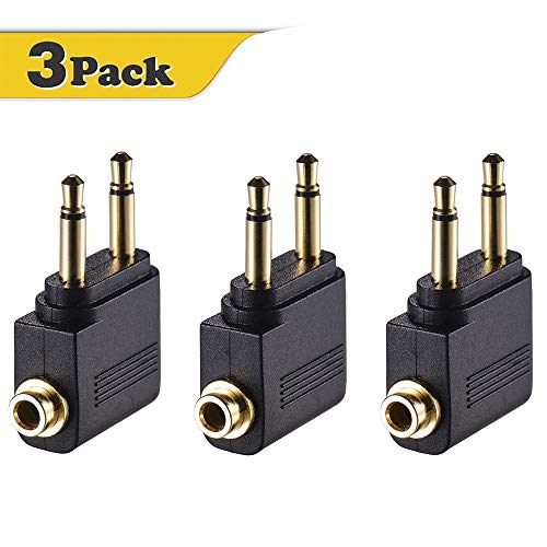 Product Cover Warmstor 3 Pack Dual 3.5mm Male to 3.5mm Female AUX Audio Jack Adapter Converter for Using Headphone on Airplane Airline Flight