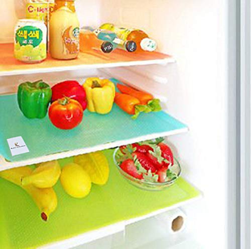 Product Cover Kuber Industriestm PVC Refrigerator Drawer Mats/Fridge Mats Set of 6 Pcs Multi Color