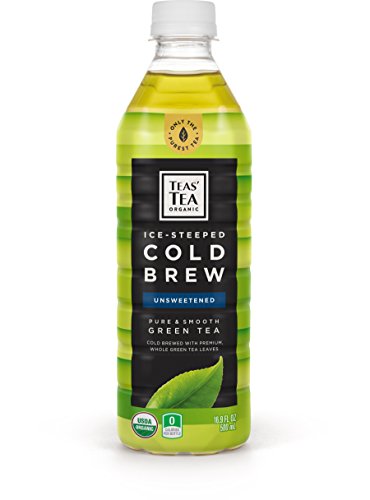 Product Cover Teas' Tea Organic Cold Brew Unsweetened Green Tea (Pack of 12) Organic Zero Calories No Sugars No Artificial Sweeteners Antioxidant Rich High in Vitamin C