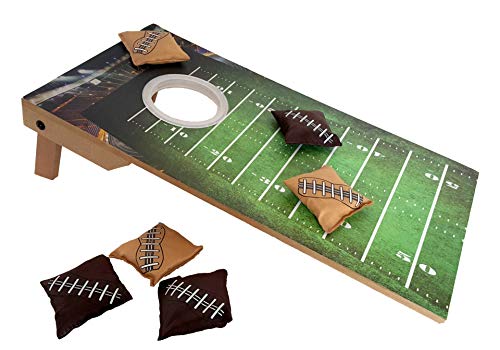 Product Cover Barwench Games Junior Indoor/Outdoor LED Cornhole Bean Bag Toss Party Game, Light Up LED Football Themed Bean Bag Toss Game (Table Top Version!!!!)