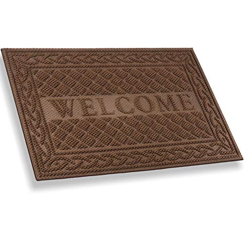 Product Cover Mibao Entrance Door Mat, Winter Durable Large Heavy Duty Front Outdoor Rug, Non-Slip Welcome Doormat for Entry, Patio, 24 x 36 inch, Coffee