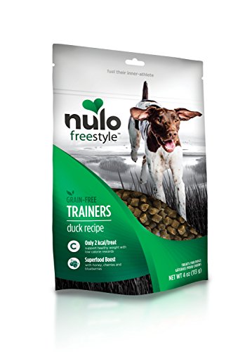 Product Cover Nulo Puppy & Adult Freestyle Trainers Dog Treats: Healthy Gluten Free Low Calorie Grain Free Dog Training Rewards - Duck Recipe - 4 Oz Bag
