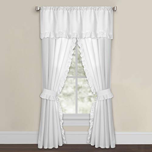 Product Cover Levinsohn Textile White Microfiber Eyelet Curtain Panel Pair 42 x 84 84 Inches