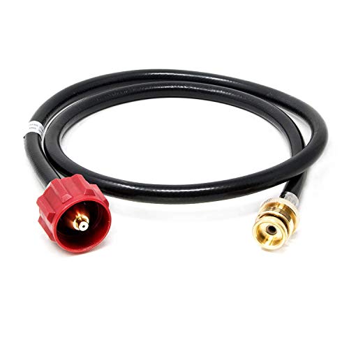Product Cover Gas One 50140 4 FT 1 lb Converter-16.4 oz to 20 lb Propane Tank Adapter Hose QCC1/ Type 1