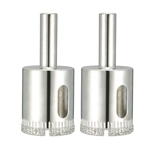 Product Cover uxcell 2Pcs 25mm Diamond Coated Hole Saw Drill Bits for Glass Ceramic Tile Marble Rock Porcelain