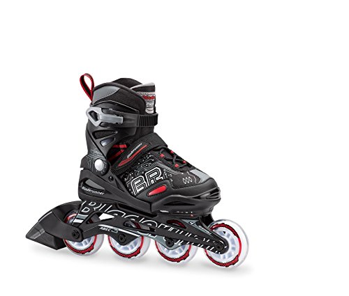 Product Cover Bladerunner by Rollerblade Phoenix Boys Adjustable Fitness Inline Skate, Black and Red, Junior, Value Performance Inline Skates, US size Junior Youth 1 to 4