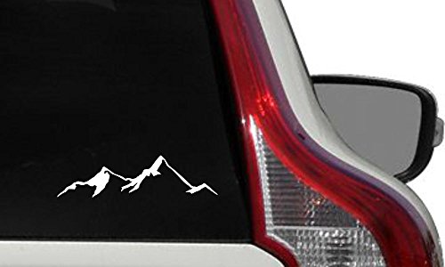 Product Cover Mountain View Version 4 Car Vinyl Sticker Decal Bumper Sticker for Auto Cars Trucks Windshield Custom Walls Windows Ipad MacBook Laptop Home and More (White)