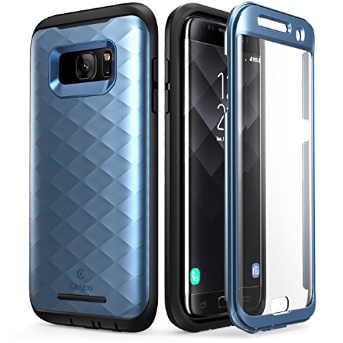 Product Cover Clayco Galaxy S7 Edge Case, [Hera Series] Full-body Rugged Case with Built-in Screen Protector for Samsung Galaxy S7 Edge (2016 Release) (Blue)