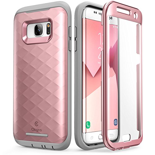 Product Cover Galaxy S7 Edge Case, Clayco [Hera Series] Full-Body Rugged Case with Built-in Screen Protector for Samsung Galaxy S7 Edge (2016 Release) (Rosegold)