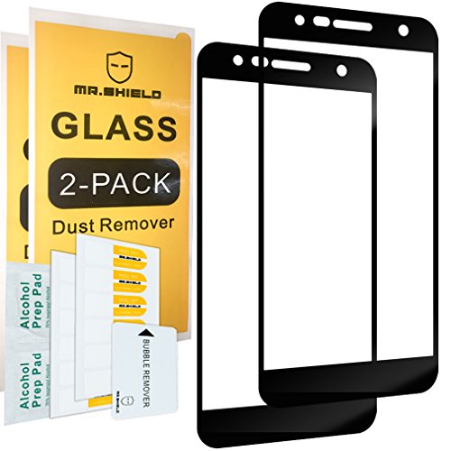 Product Cover [2-Pack]-Mr.Shield for LG X Charge [Tempered Glass] [Full Cover] [Black] Screen Protector with Lifetime Replacement
