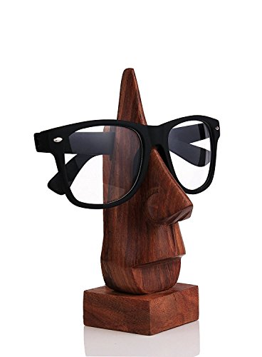 Product Cover WhopperIndia Wooden Eyeglass Spectacle Holder Handmade Nose Shaped Stand for Office Desk Home Decor Gifts