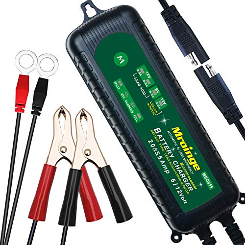 Product Cover Mroinge MBC055 6V/12V 5.5A Smart Vehicle Battery Charger Maintainer for Cars Motorcycles RVs TVs Boat for Normal Lead Acid GEL AGM SEALED WET or 12V-Lithium(LiFePO4) Batteries, With IP65 Waterproof