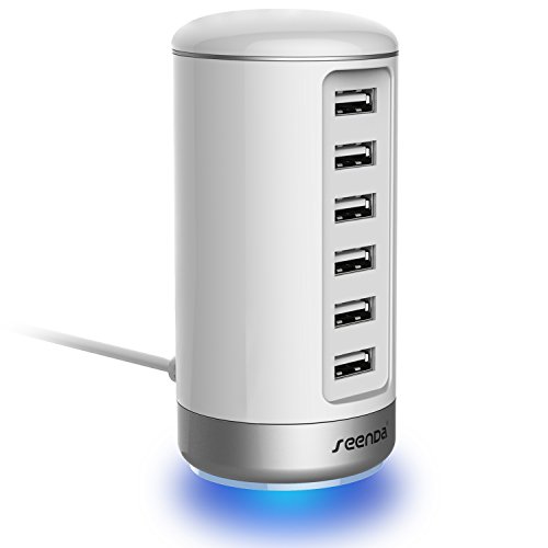 Product Cover seenda USB Wall Charger, USB Phone Charger - 6-Port Multi USB Charger with Smart Identification - White