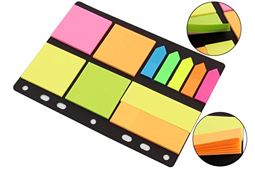 Product Cover HOME CUBE® Sticky Notes & Page Markers Binder Pack, 150 Assorted Size Notes, 125 Page Markers, 18x13.5 cm, Assorted Colors