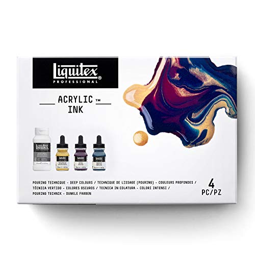 Product Cover Liquitex Pouring Medium Technique Set, with Acrylic Ink Deep Colors