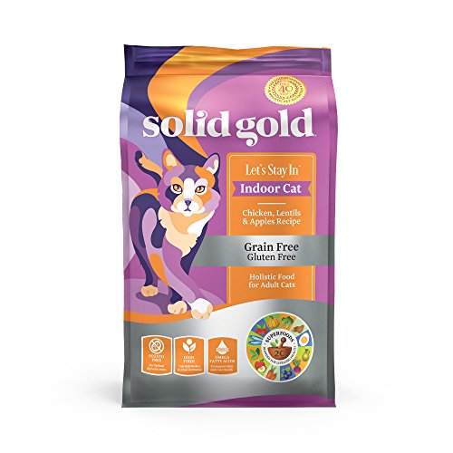 Product Cover Solid Gold Let's Stay In Indoor Cat Chicken, Lentil & Apple Recipe for Adult Cats; Natural, Holistic Grain and Gluten Free Dry Indoor Cat Food; 12 lb