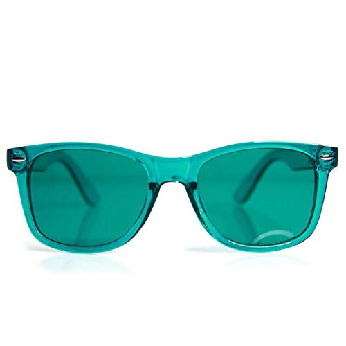Product Cover GloFX Color Therapy Glasses - Chakra Mood Light Therapy Chromotherapy Glasses (Aqua Green)