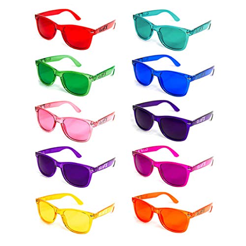 Product Cover GloFX Color Therapy Glasses 10-Pack Chakra Glasses Chromatherapy Glasses Light Therapy