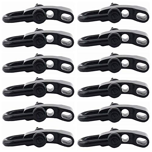 Product Cover ZHW Adjustable D Shackles Buckle Sets U-Shaped Stainless Steel Shackles for Paracord, Outdoor Rope Survival (12 Pack Black)