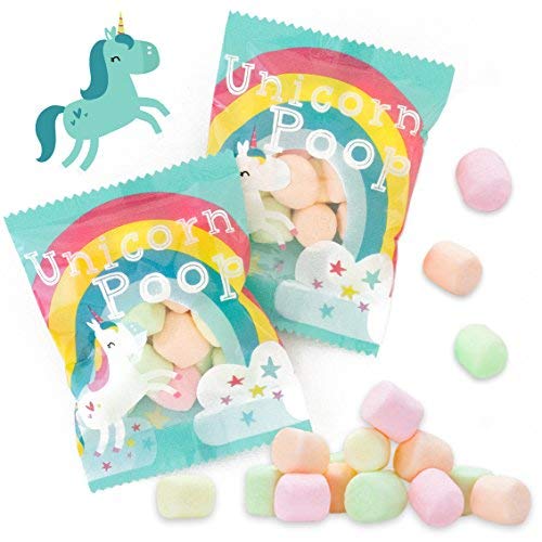 Product Cover Unicorn Poop Candy - MADE IN THE USA - 24 Party Supplies Bags Favors for Kids - Marshmallows Bulk Treat Packs - Stocking Stuffers