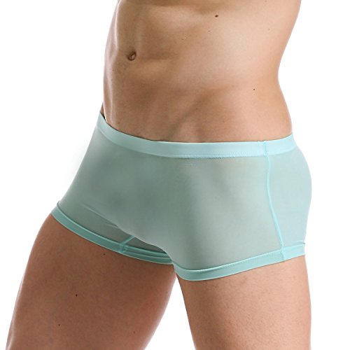 Product Cover Sozixi Men Seamless Sheer Underwear Nylon Stretchable Compression Boxer Briefs