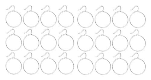 Product Cover Smart Shophar Steel Curtain Rings 1.5 inches Silver Pack of 24 Pieces