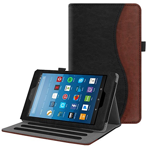 Product Cover Fintie Case for All-New Amazon Fire HD 8 Tablet (7th and 8th Generation Tablets, 2017 and 2018 Releases) - [Multi-Angle Viewing] Folio Stand Cover with Pocket Auto Wake/Sleep, Dual Color