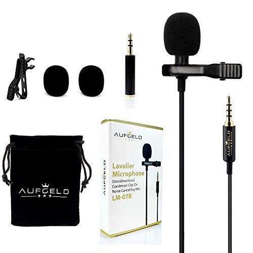 Product Cover Professional Best Small Mini Lavalier Lapel Omnidirectional Condenser Microphone for Apple iPhone Android Windows Cellphones Clip On Interview Video Voice Podcast Noise Cancelling Mic Blogger Vlogger