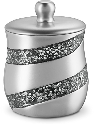 Product Cover DWELLZA Silver Mosaic Q Tip Holder (3.8 x 3.8 4.9