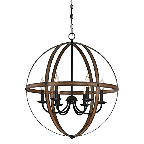 Product Cover Westinghouse Lighting 6333600 Stella Mira Six-Light Indoor Chandelier, Barnwood and Oil Rubbed Bronze Finish