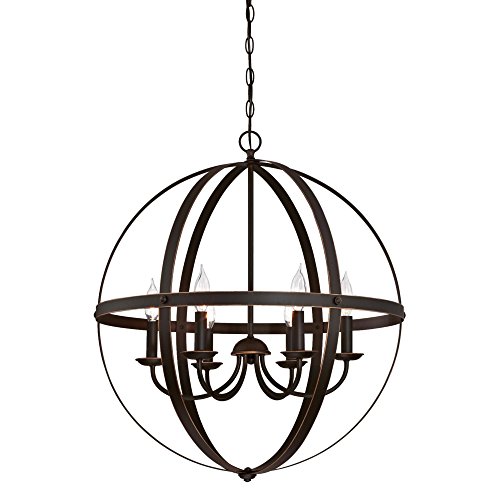 Product Cover Westinghouse Lighting 6328200 Stella Mira Six-Light Indoor Chandelier, Oil Rubbed Bronze Finish with Highlights