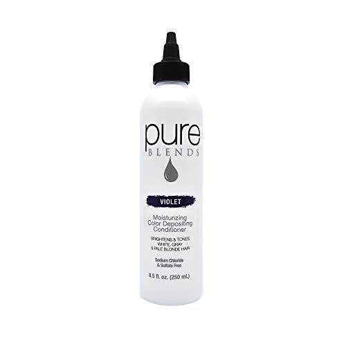 Product Cover Pure Blends Violet Moisturizing Color Depositing Conditioner - (White, Gray, Pale Blonde Hair) 8.5 Ounce - Salon Quality